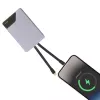 Tragbare Powerbank Tellur TLL158441, 10000 mAh, integrierte USB-C- und Lightning-Kabel, Violett
