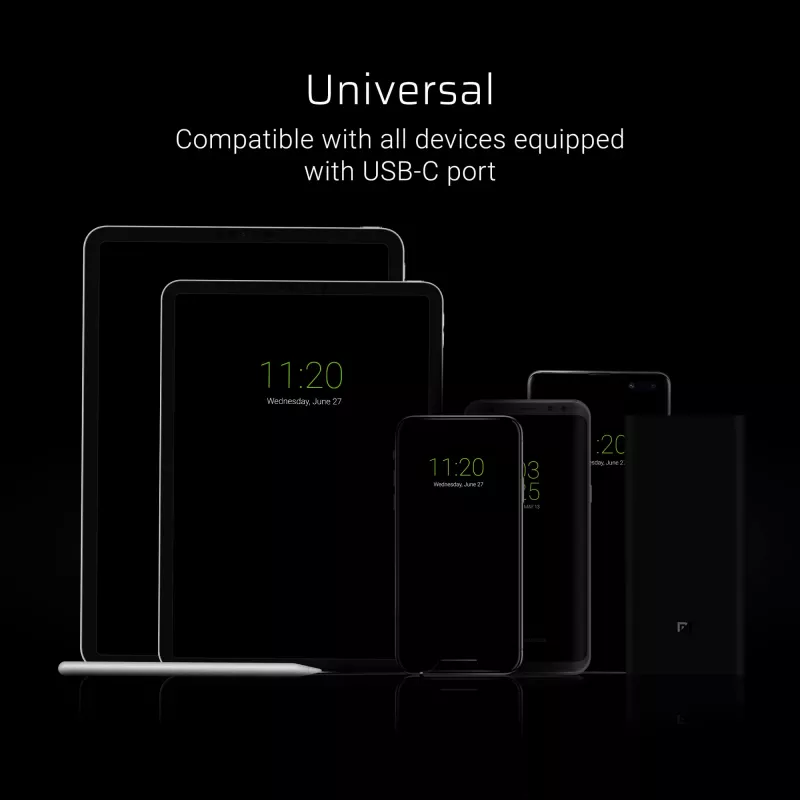 USB-A-auf-USB-C-Kabel Green Cell KABGC03 — 0,25 m, Schwarz, 480 Mbit/s