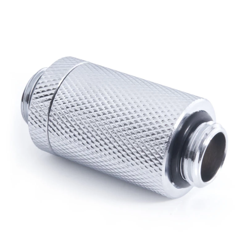 Alphacool ES D-Plug 31,5 mm, G1/4 Zoll Außengewinde auf G1/4 Zoll Außengewinde, Chrom