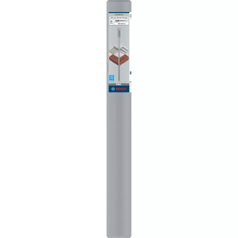Bosch PRO SDS-max-9 BreakThrough Durchbruchbohrer 1618596457, Hartmetall, 55 mm, Arbeitslänge 450 mm, Gesamtlänge 600 mm, SDS-max, für Beton, Mauerwerk, Kalkstein