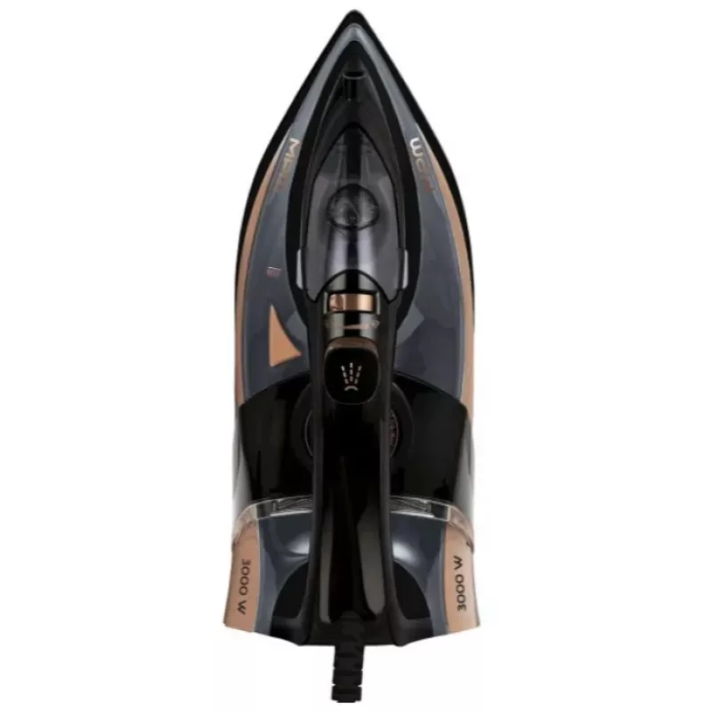 MPM MZE-24/C Dampfbügeleisen, 3000 W, Keramiksohle, 0,3 l Tank, 190 g/min Dampfstoß, Schwarz/Gold