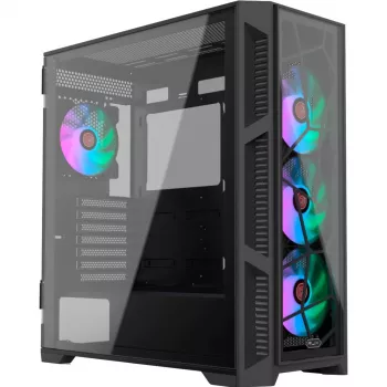 PONOS Ultra, Midi Tower, PC, Schwarz, ATX, EATX, micro ATX, Mini-ITX, SPCC, Gehäuse