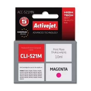 Activejet ACC-521MN Tinte, Ersatz für Canon CLI-521M, Supreme, 10 ml, magenta