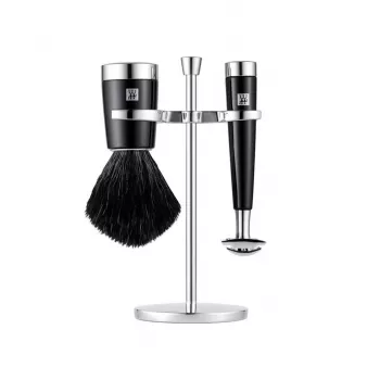 ZWILLING CLASSIC 3-teiliges Rasier-Set mit Rasierhobel, Pinsel und Halter