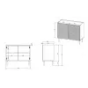 Kommode Cama Meble ONDA 2D 98x45x85 cm, schwarz, Spanplattenrahmen