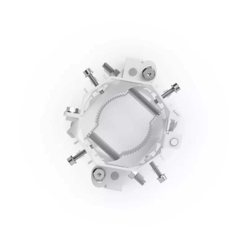 Ubiquiti UACC-Wave-AP-Micro-Mount Mastmontagehalterung für 4x Wave AP Micro, Edelstahl, Mast 25–76 mm, weiß