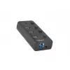 Natec Mantis 2 NHU-1557 4-Port-USB-3.0-Hub, USB-Type-B-Eingang, Ein-/Aus-Schalter, Netzteil, schwarz
