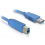 DeLOCK 82581 USB 3.0 Kabel, USB-A Stecker auf USB-B Stecker, 3 m, Blau