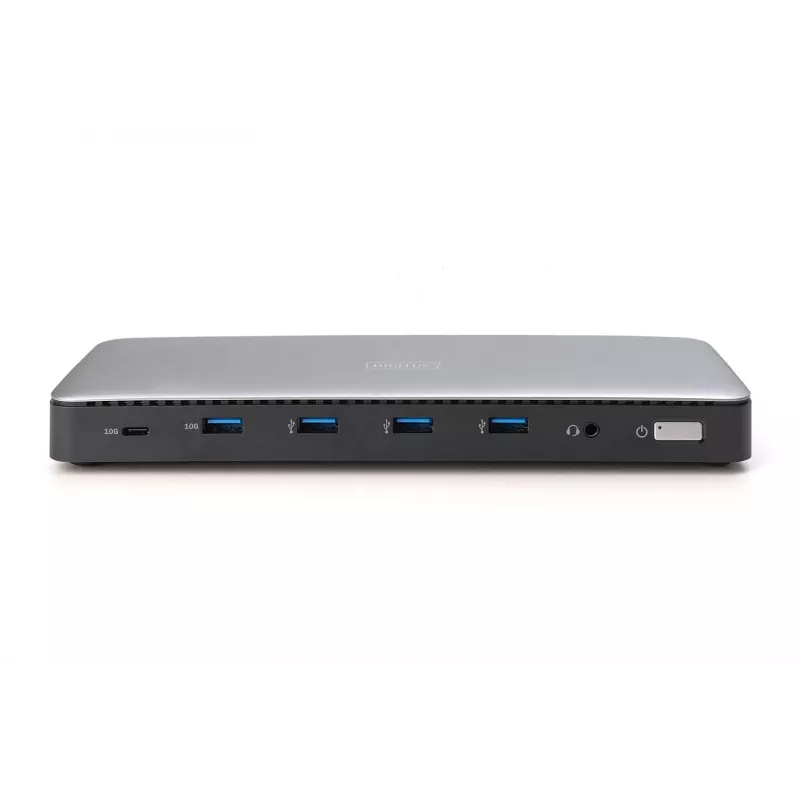 Digitus DA-70918 USB-C-Dockingstation, 13 Ports, 3x HDMI, 2x DP, 4x USB-A, 1x USB-C, RJ-45 1GbE, SD, Audio, 150 W