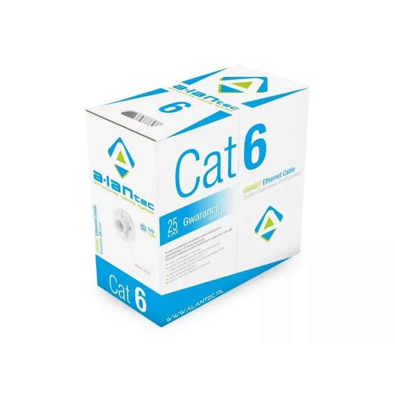Alantec KIU6LSOH305D U/UTP Cat.6 LSOH-Kabel, 305 m, grau, 23 AWG