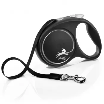 Flexi Black Design L 5 m Hundeleine mit Rollmechanismus