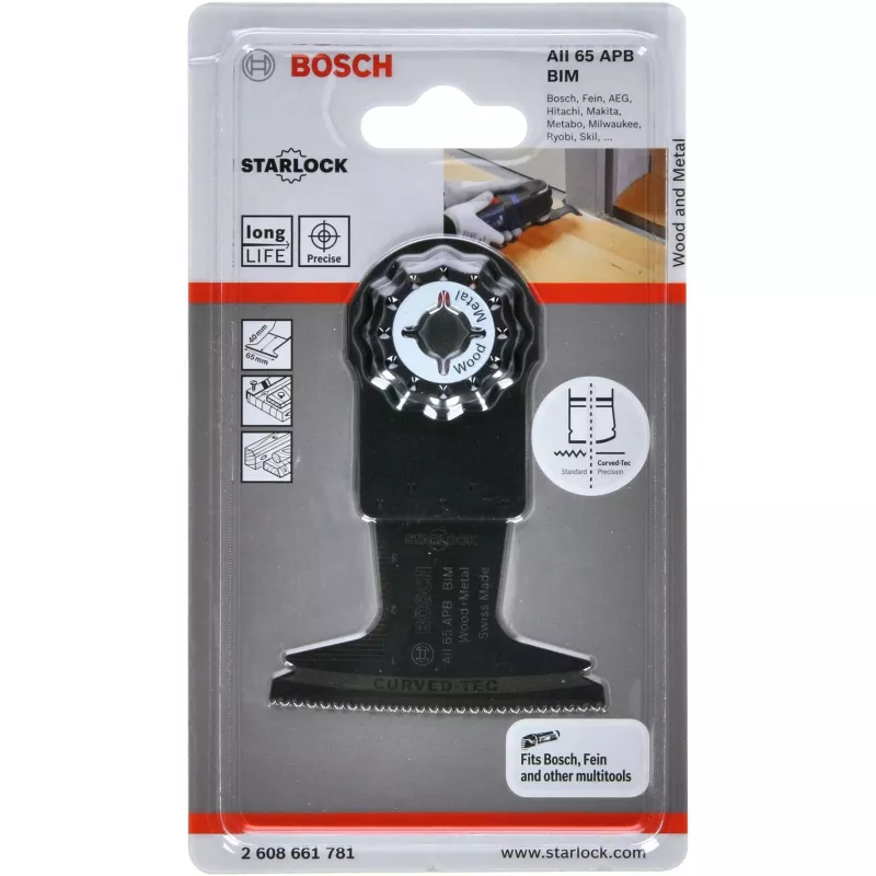 Bosch Starlock AII 65 APB Tauchsägeblatt für Holz und Metall, 65 x 40 mm (2608661781)