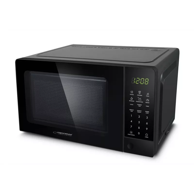 Esperanza EKO009 Horneado Solo-Mikrowelle, freistehend, 700 W, 20 l, 24,5 cm Drehteller, schwarz