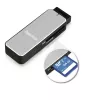Hama 123900 USB-3.0-Kartenleser SD/microSD, Aluminium, schwarz/silber