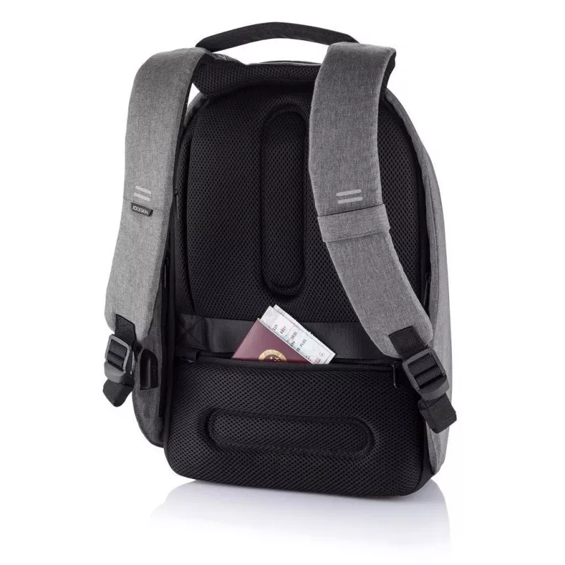 XD Design Bobby Hero Regular P705.292 Anti-Diebstahl-Rucksack, 15,6-Zoll-Laptop, 12,9-Zoll-Tablet, 16 l, USB-Ladeanschluss, RFID-Tasche, Grau