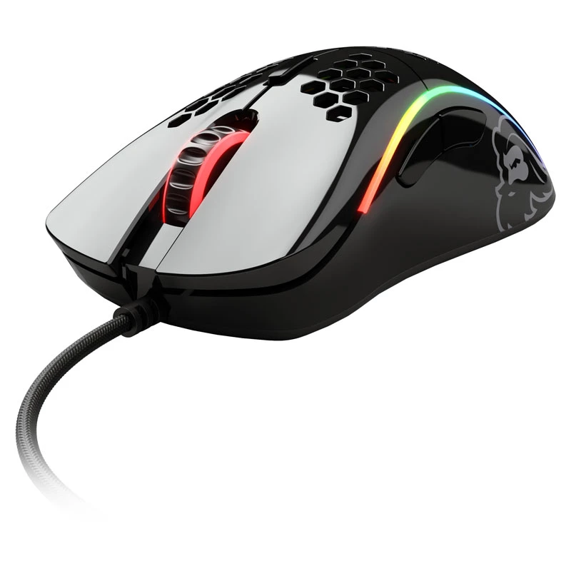Glorious Gaming Glorious Model D Maus Glossy (Schwarz), Rechtshändig, Optisch, USB Typ-A, 12000 DPI, 1 ms, Schwarz