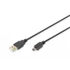 ASM AK-300130-030-S ASSMANN Kabel USB 2.0 HighSpeed Canon USB A/miniUSB B (5pin) M/M Schwarz 3m