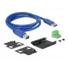 Delock 63309 externer Industrie-USB-Hub, 4 x USB 3.0 Typ-A, 15 kV ESD-Schutz, Metallgehäuse, wandmontierbar