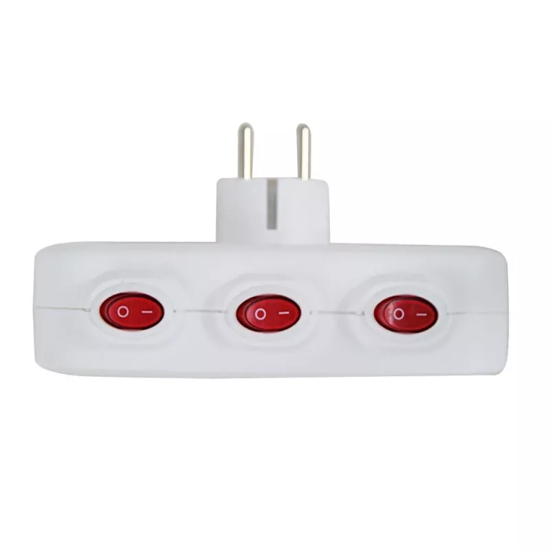 Esperanza ELK307W Elektroverteiler, 3 Steckdosen mit Schalter, weiß