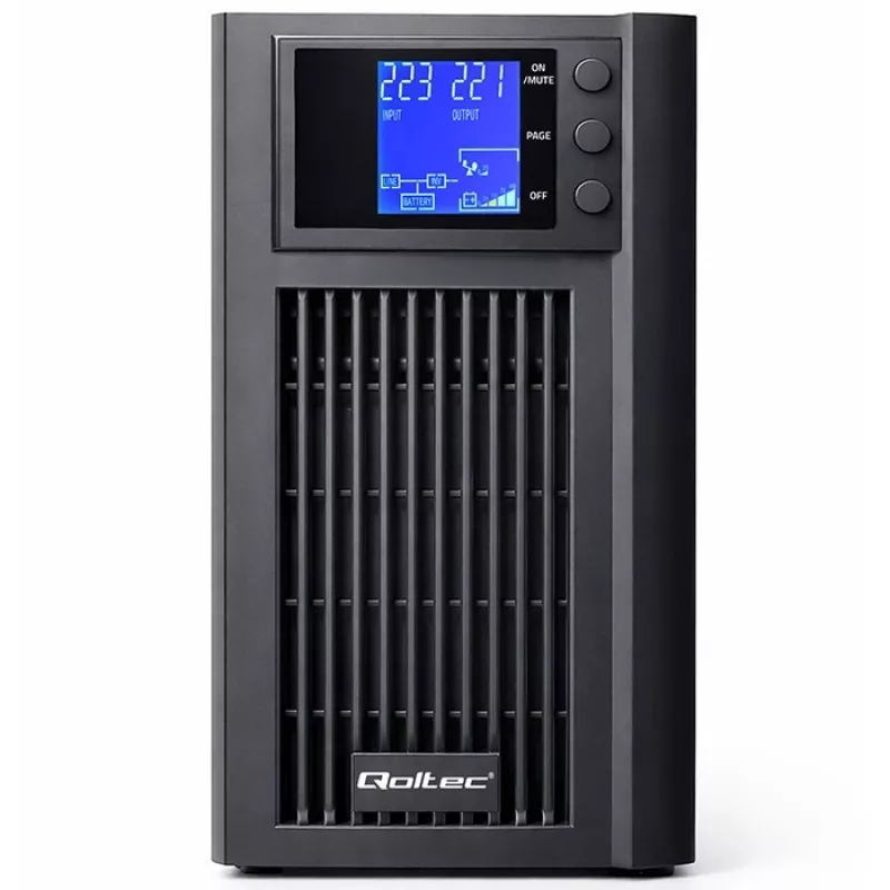 UPS QOLTEC Reiner Sinus 3kVA 2400W mit AVR und LCD-Anzeige