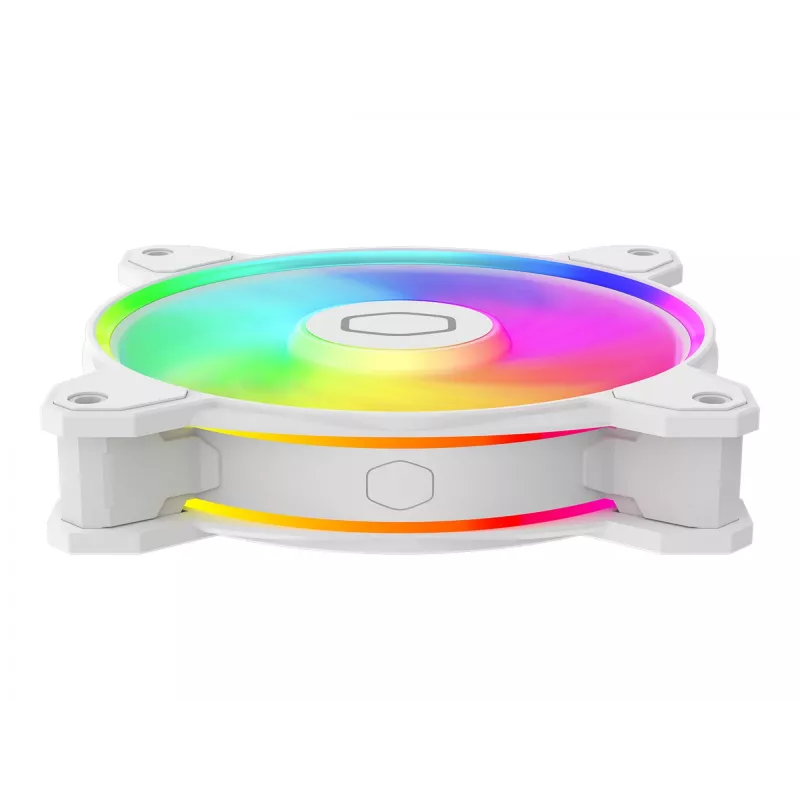 Cooler Master MasterFan MF120 Halo2 White Edition MFL-B2DW-21NP2-R2 120-mm-ARGB-Gehäuselüfter, 27 dB, 51,88 CFM, Weiß