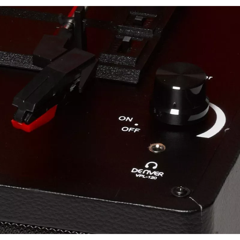 Denver VPL-120 USB-Plattenspieler mit eingebauten Lautsprechern, Schwarz