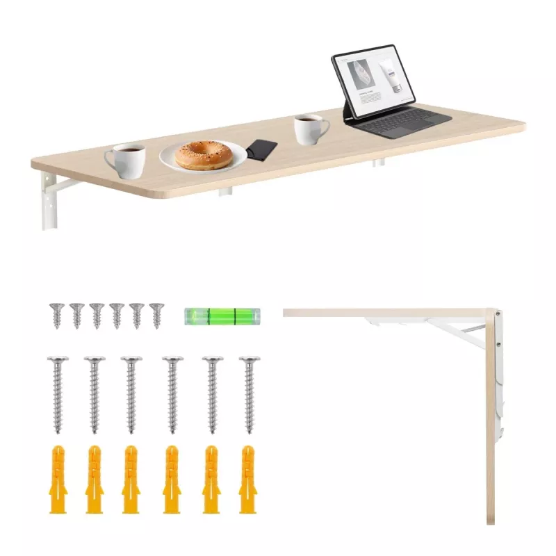 Maclean MC-128WD Wand-Klappregal, 100×40 cm, Holzoptik
