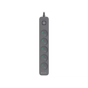 Power Line+ 3m Graphite Überspannungsschutz-Steckdosenleiste (5 Steckdosen)