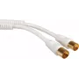 - Antennenkabel - IEC-Anschluss männlich bis IEC-Anschluss weiblich - 7.5 m - abgeschirmt - 100 dB - weiß