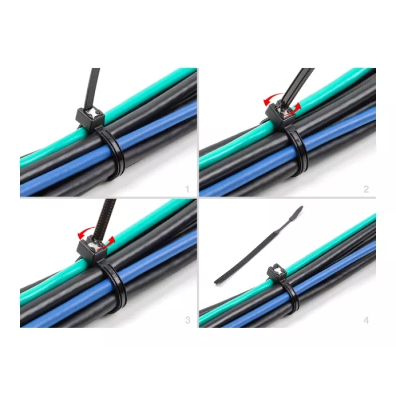 Kabelbinder DeLOCK 200x4,8 mm 50 Stück Schwarz