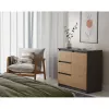 Kommode Top e shop Topeshop 1D3S 80×40×75 cm, Anthrazit-Eiche artisan matt