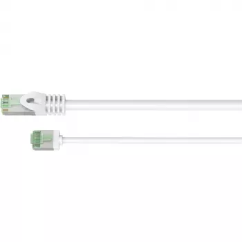Ultra-Flexibles Cat.8.1 Patchkabel schlank, U/FTP (Weiß, 3 Meter, extra kurzer Stecker)