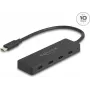 Delock 64322 USB 10 Gbps Type-C Hub, 4 x USB Type-C Anschlüsse, Schwarz