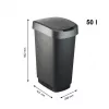 Rotho Twist Drehmülleimer 50 l, silber