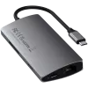 Satechi Aluminium Adapter V2 USB-C (USB-C, 3x USB-A, 4K HDMI, Kartenleser micro/SD, Ethernet) (Starlight Grey)