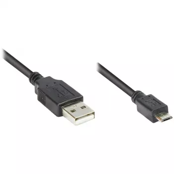 Verbindungskabel USB 2.0 Stecker A auf Stecker Micro B, schwarz, 1,8 m, Good Connections® (2510-MB02)