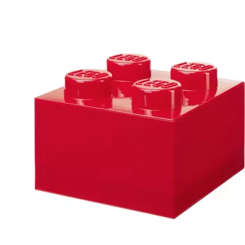 LEGO Storage Brick 4 Aufbewahrungsbox mit Deckel, rot transparent