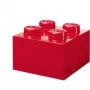 LEGO Storage Brick 4 Aufbewahrungsbox mit Deckel, rot transparent