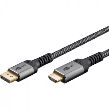 Goobay 65268 Video-Kabeladapter 1 m DisplayPort HDMI Grau (65268)