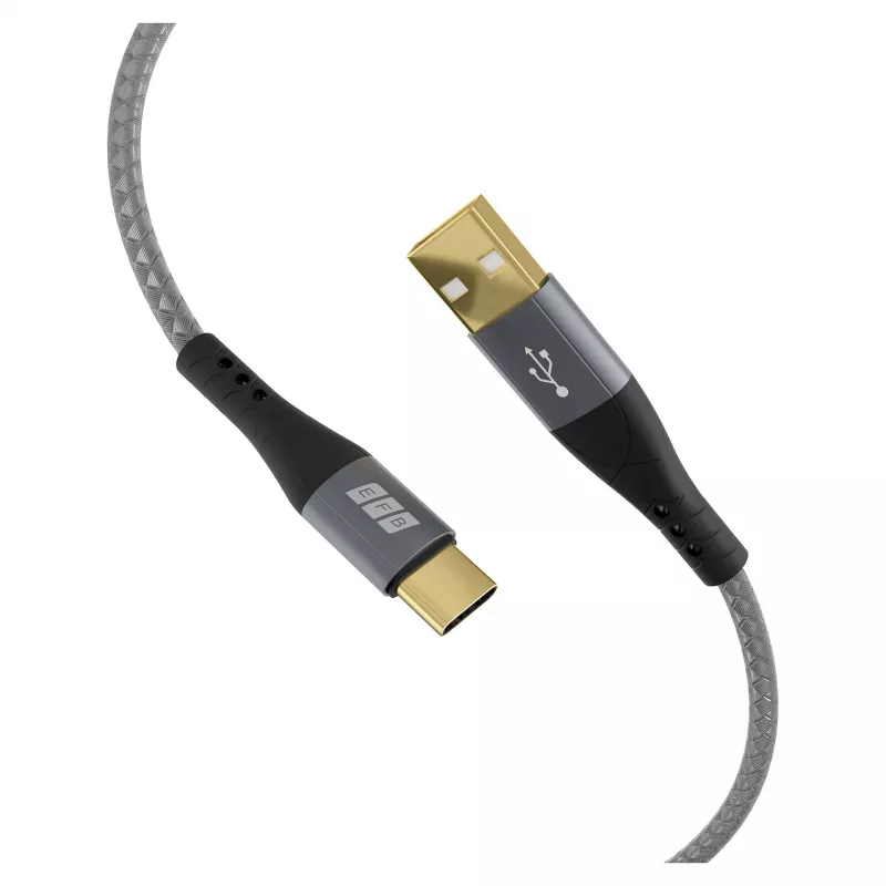 EFB Elektronik USB-A auf USB-C Kabelset 60W QC 3A 2x3m Grau - Digital/Daten (USB-AC-00009)