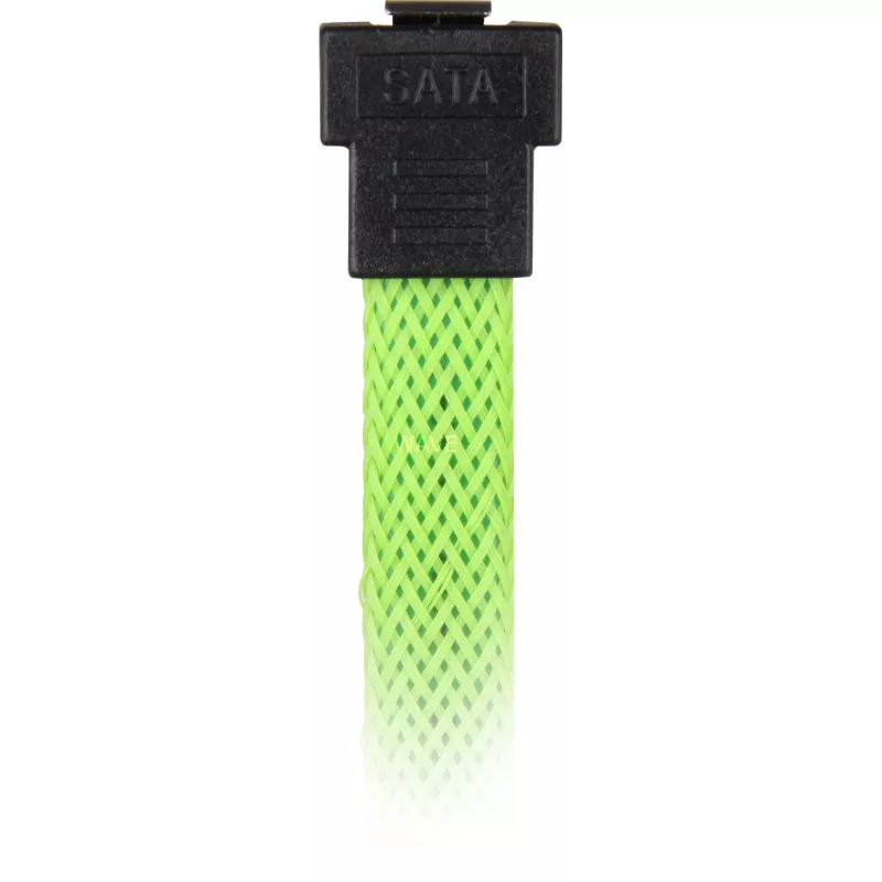 Sharkoon SATA-III-Kabel 90° mit Sleeve, 0,3 m, Grün