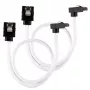 Corsair CC-8900279 Premium SATA-Kabel mit Sleeve, gewinkelt, 30 cm, Weiß, 2er-Pack