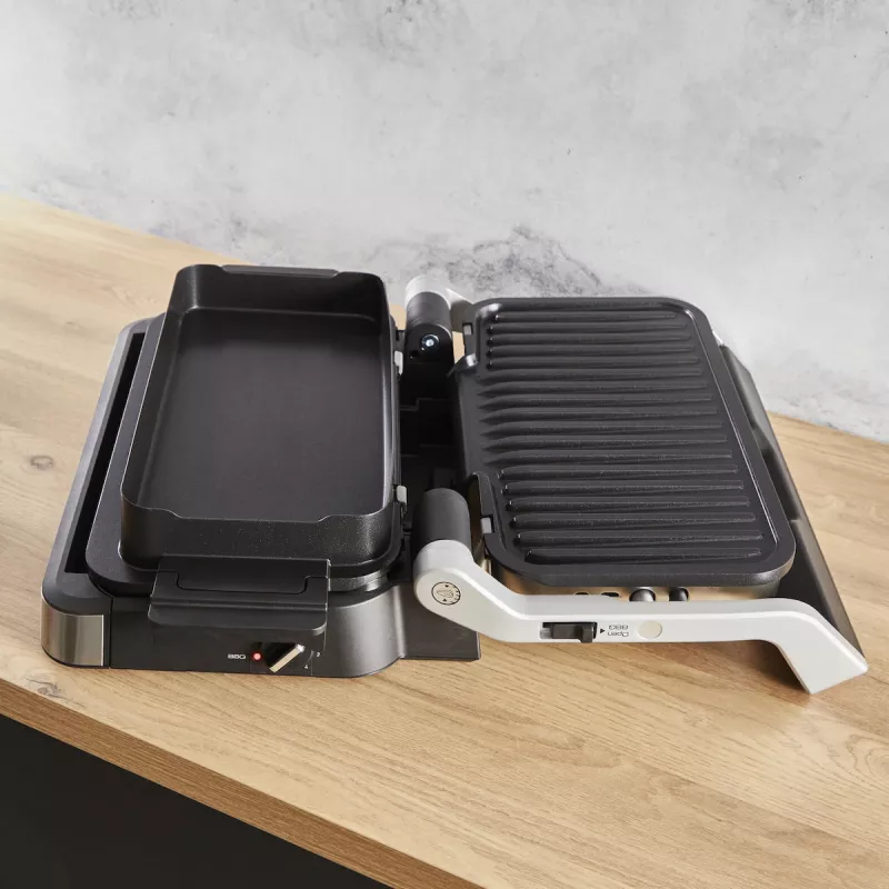 Elektrischer Kontaktgrill Tefal OptiGrill+ XL Edelstahl — große Kapazität, automatische Garprogramme