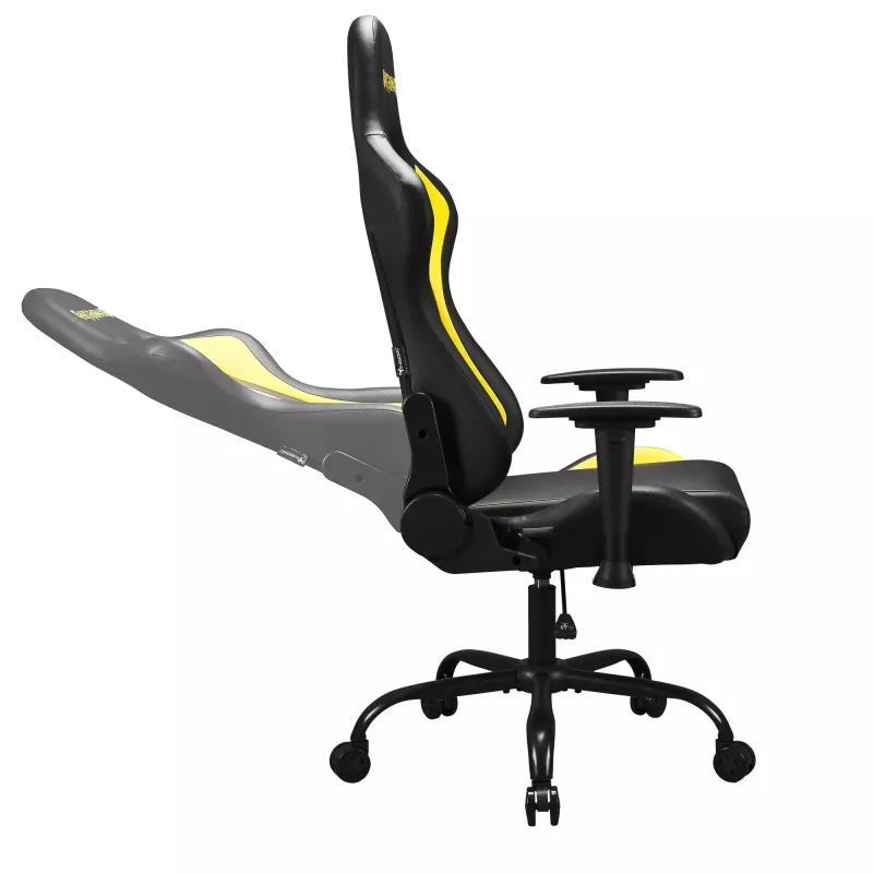 Subsonic SA5609-IM1 Pro Iron Maiden Killers Gaming-Stuhl, 3D-Armlehnen, Kunstleder, Neigung 90°–135°, 120 kg, Schwarz mit gelber Stickerei