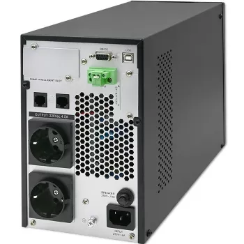 Qoltec USV unterbrechungsfreie Stromversorgung | 1kVA | 1000W | Leistungsfaktor 1,0 | LCD | EPO | USB | Online