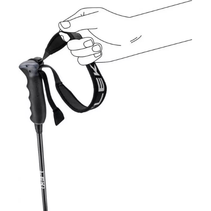 Nordic-Walking-Stöcke Leki NEOLITE CARBON 125 cm, Carbonschaft, weiß, schwarzer Griff und Schlaufe