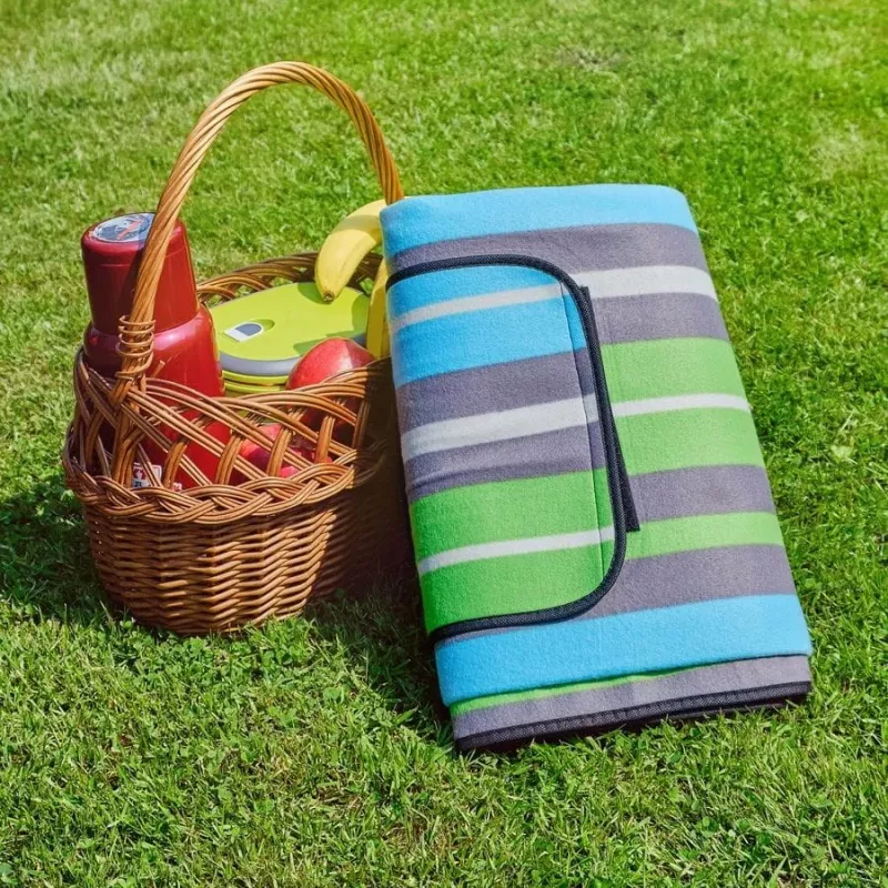 Picknickdecke PROMIS KP200PZ, grüne Streifen, 200 x 150 cm