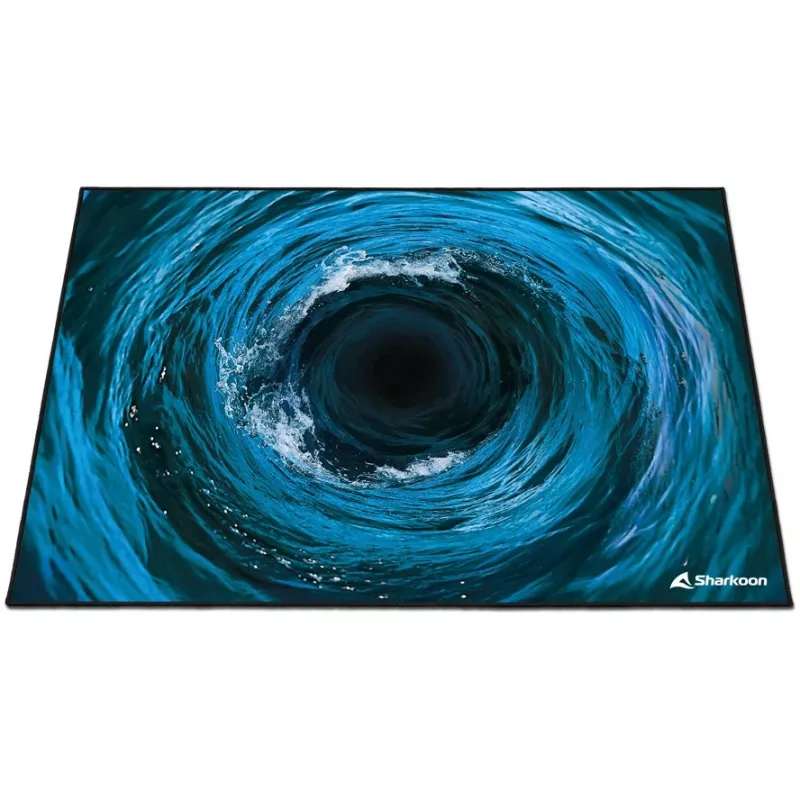 Sharkoon SKILLER SFM12 Undertow Bodenmatte, 140 x 100 cm, Schwarz/Blau/Weiß