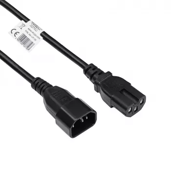 Akyga AK-UP-06 Server-Netzkabel IEC C14 auf C15, 1,8 m, schwarz