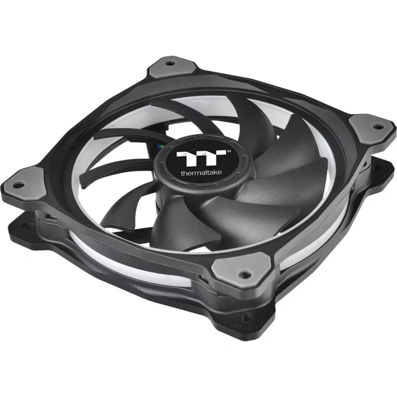 Thermaltake Riing Plus 14 LED RGB Radiator-Lüfter TT Premium Edition CL-F056-PL14SW-A, 140 mm, 3er-Pack mit Controller, Schwarz